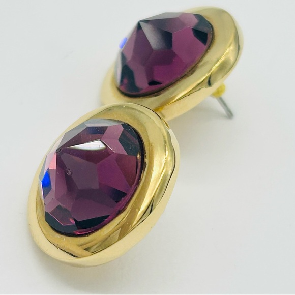 Swarovski Crystal Purple Earrings - Picture 3 of 4